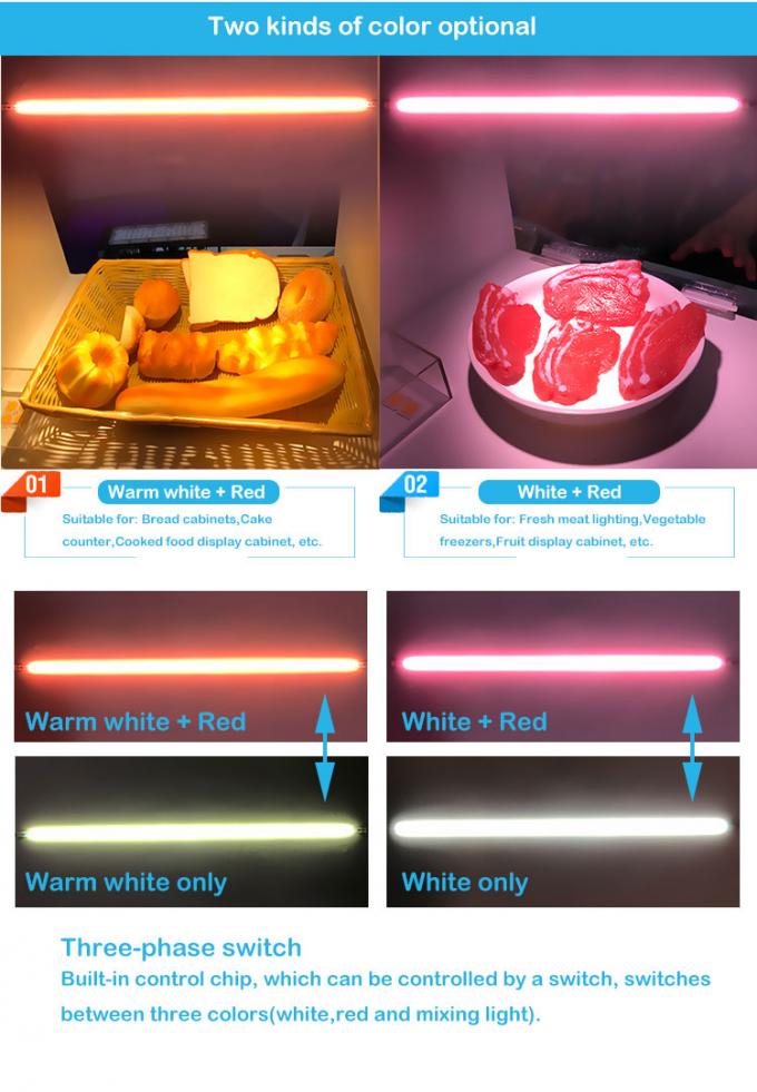 la fábrica 220v profesional de China llevó la luz fresca ligera fresca para la iluminación llevada de la caja de la carne fresca del supermercado