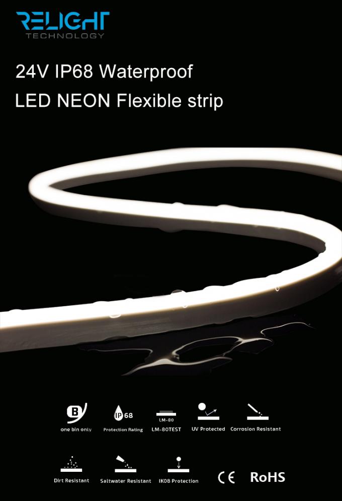 luces de tira flexibles DE NEÓN de la prenda impermeable LED de 24V IP68 5050 RGBW 5000*12m m